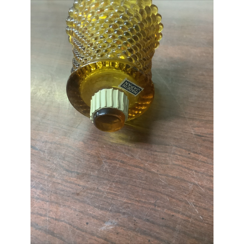 Vintage Amber Glass Hobnail Ped Votive Cup Candle Holder - Picture 2 of 4